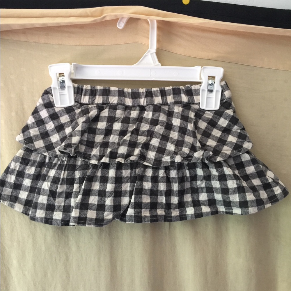 AUTH TEA RUFFLED BLOOMER GREY WHITE PLAID SKORT - Picture 2 of 5